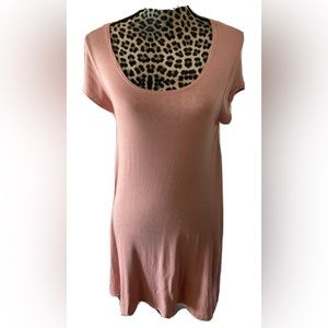 Ambiance dress women L swing  scoop neck pink cap sleeve 33L X 20w